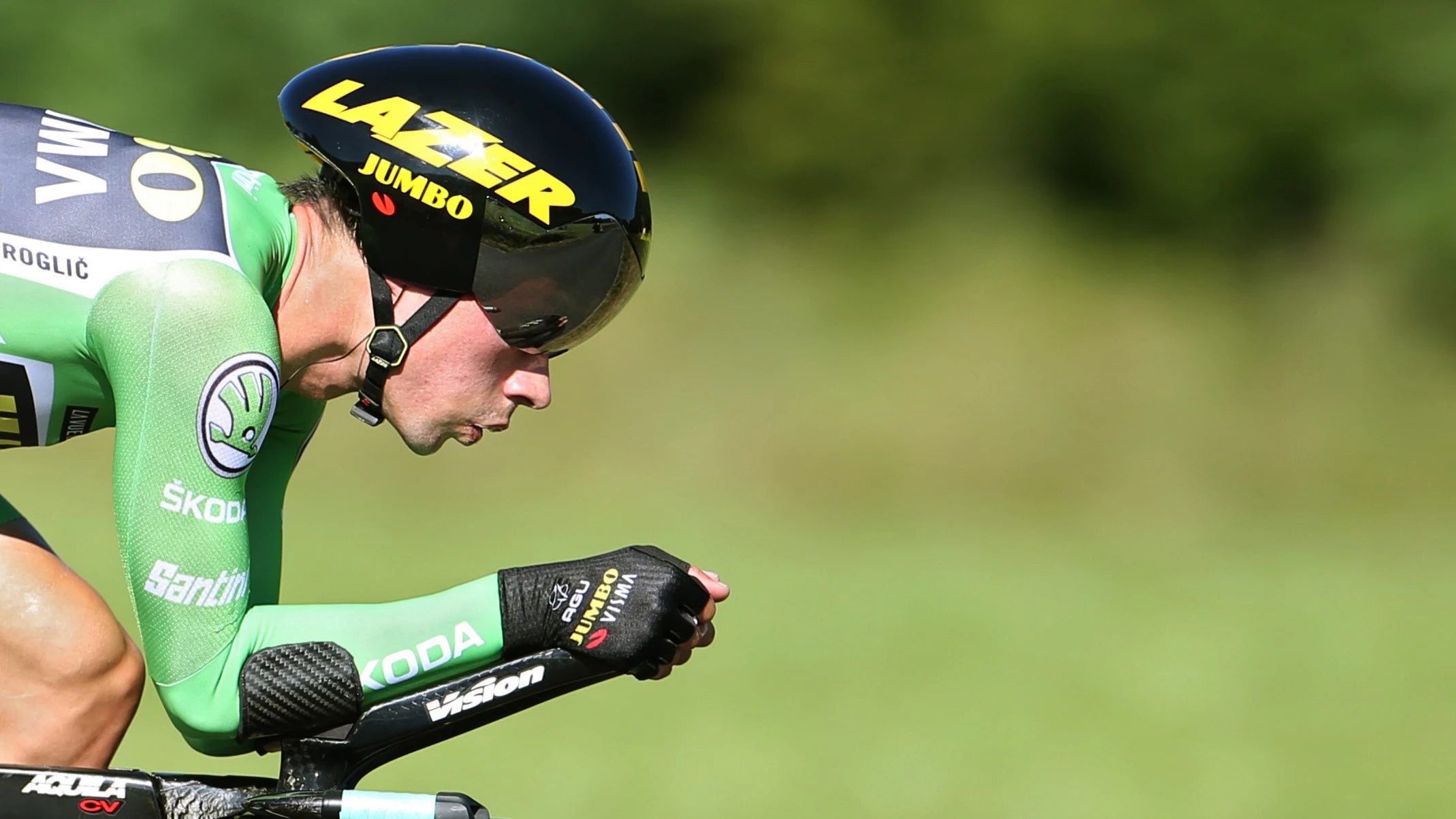 Roglic, durante la contrarreloj individual de la Vuelta