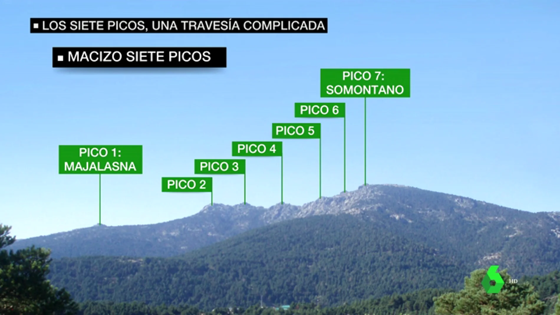 Así es la zona en la que la familia cree que se encuentra Blanca Fernández Ochoa: un punto negro de los Siete Picos lleno de vegetación