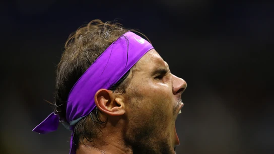 Rafa Nadal celebra un punto contra Cilic Rafa Nadal celebra un punto contra Cilic