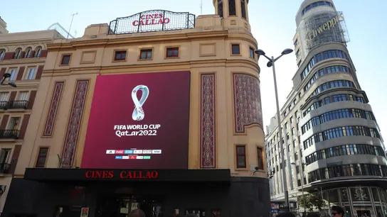 El logo del Mundial de Catar 2022, en Callao El logo del Mundial de Catar 2022, en Callao