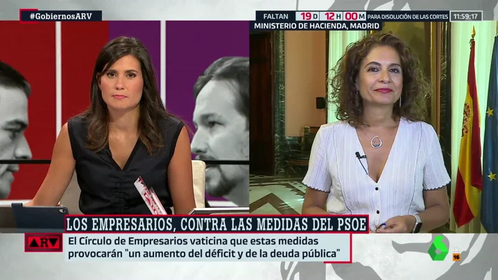 La ministra Montero responde a las críticas de los empresarios a su programa: "En democracia lo más importante es la voz de los ciudadanos"