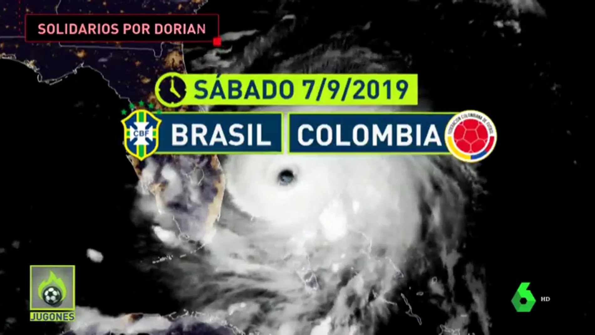 Huracán Dorian: reparten entradas del Brasil vs Colombia para quien deje víveres para ayudar a los afectados