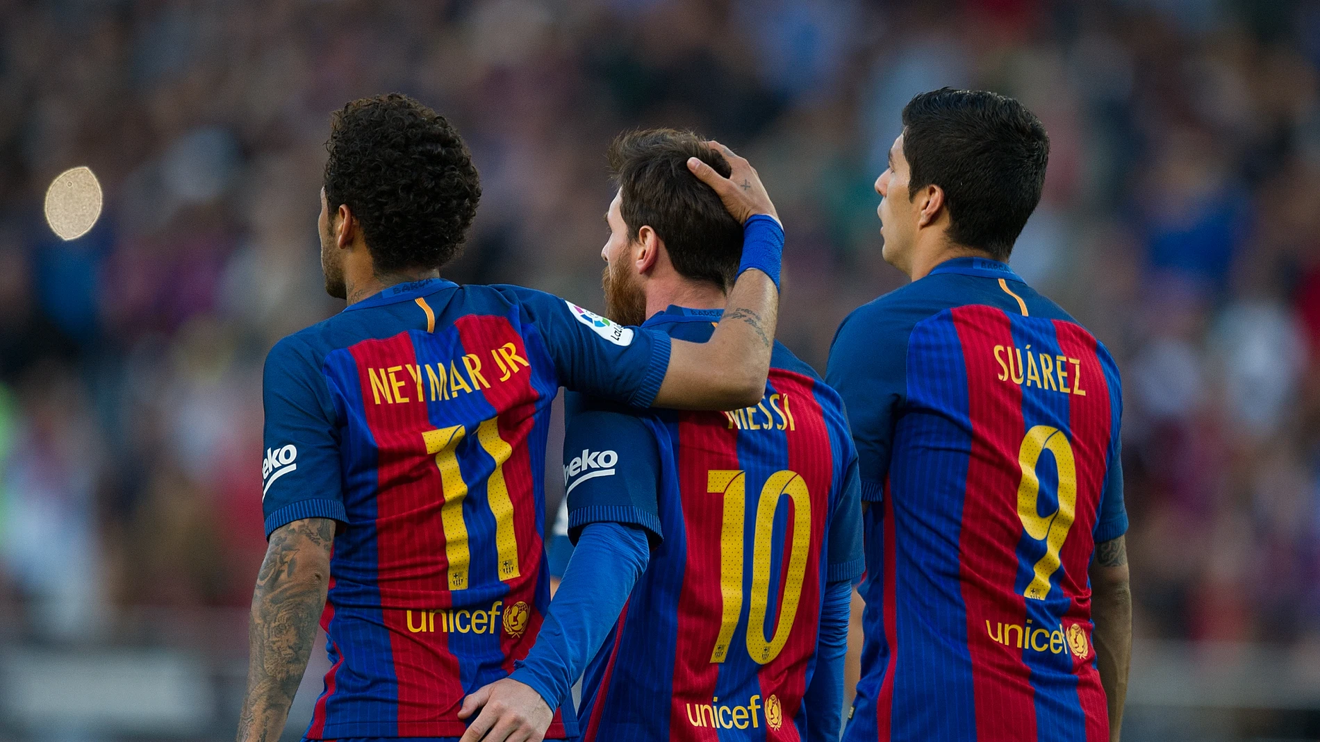 Neymar, Leo Messi y Luis Suárez, en el FC Barcelona