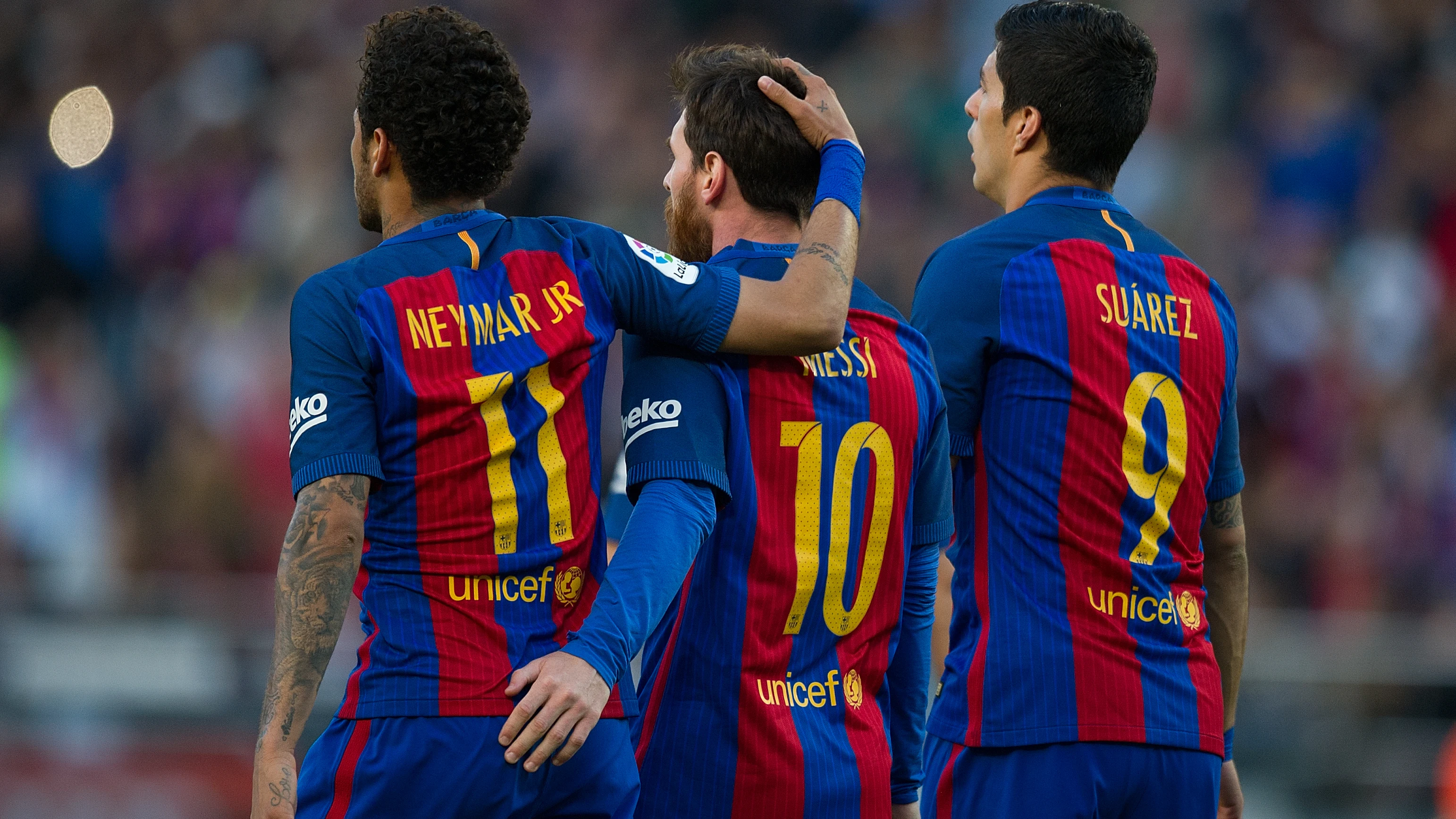 Neymar, Leo Messi y Luis Suárez, en el FC Barcelona