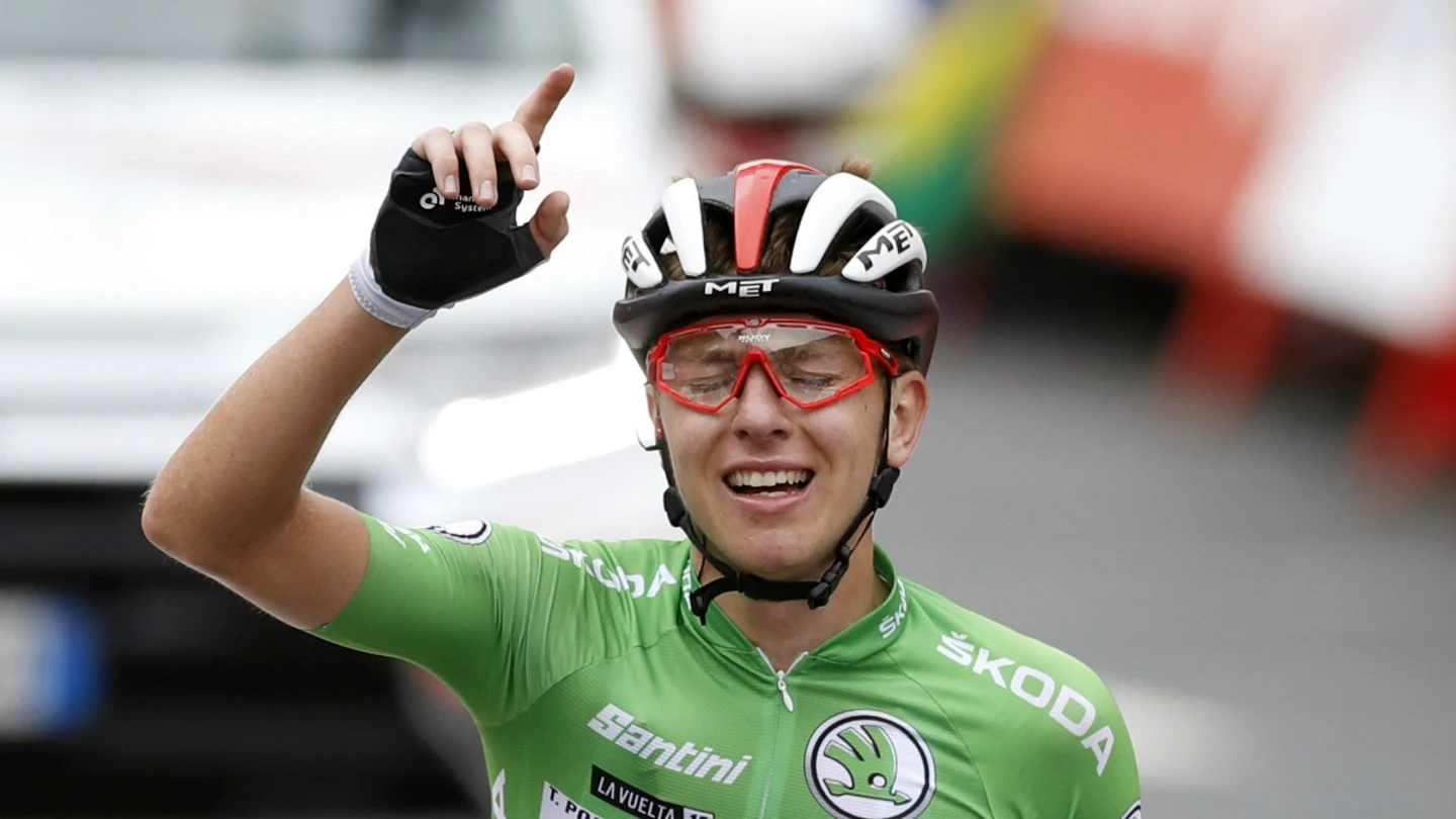 Pogacar, tras ganar una etapa de la Vuelta Pogacar, tras ganar una etapa de la Vuelta