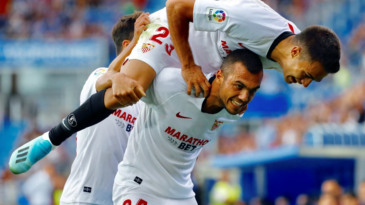 El Sevilla celebra un gol