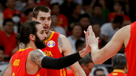 Ricky Rubio, tras una acción del partido Ricky Rubio, tras una acción del partido