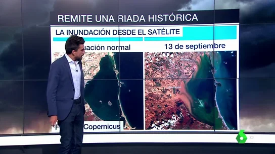 Los estragos de la gota fría, desde el satélite: así ha quedado el Mar Menor tras las inundaciones Los estragos de la gota fría, desde el satélite: así ha quedado el Mar Menor tras las inundaciones