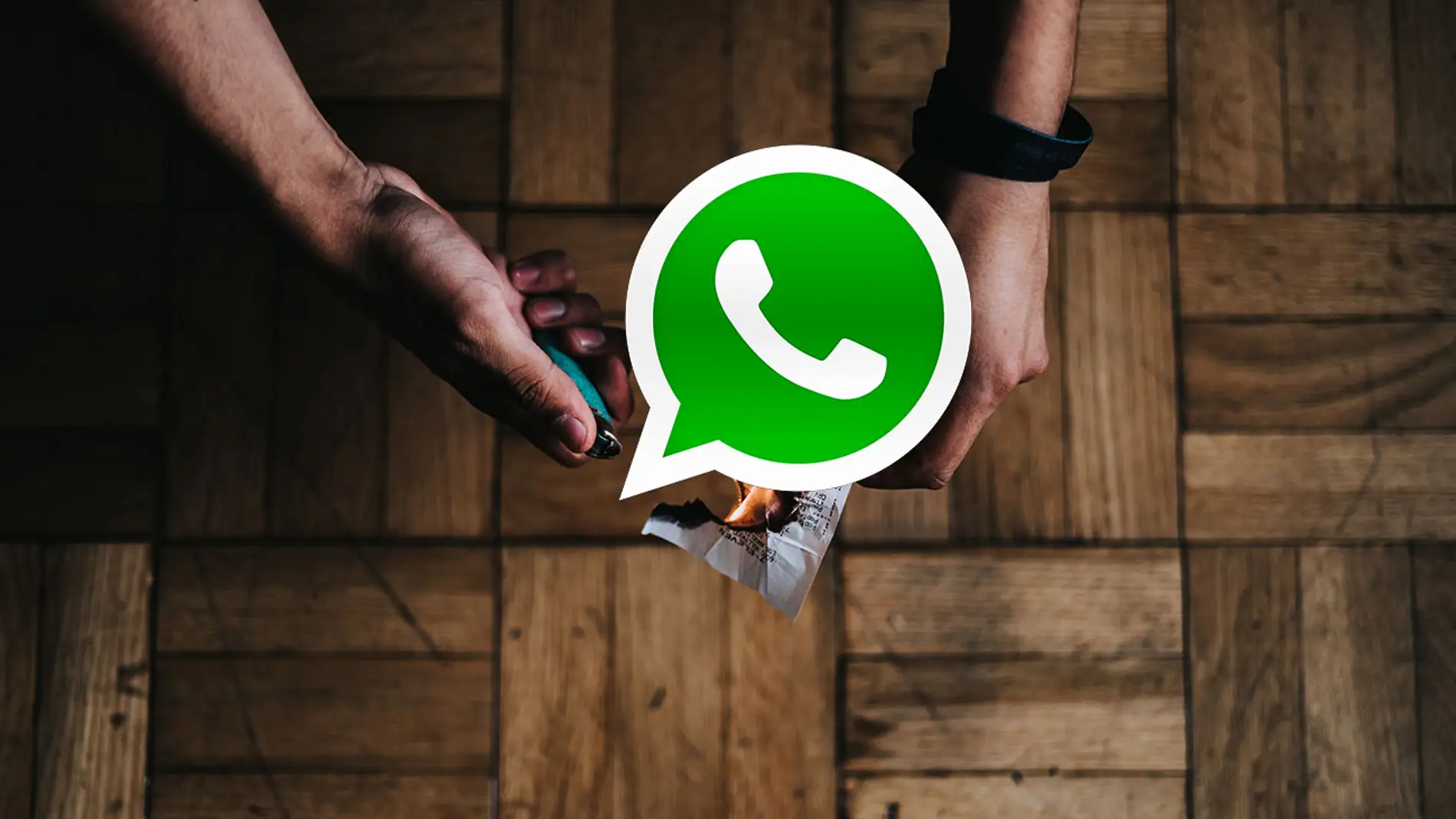 "quemando" un mensaje de WhatsApp