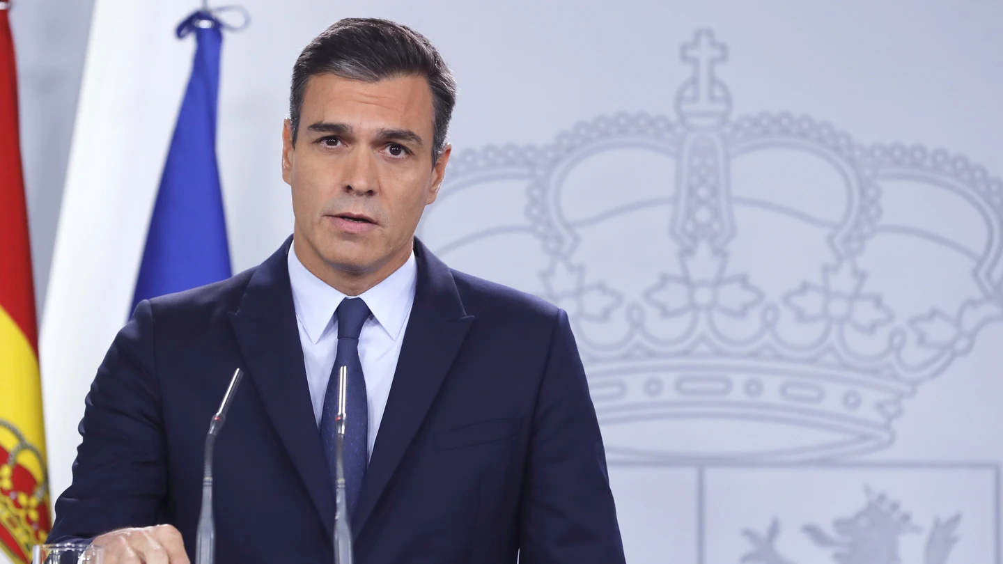 El presidente del Gobierno en funciones, Pedro Sánchez, durante la rueda de prensa El presidente del Gobierno en funciones, Pedro Sánchez, durante la rueda de prensa
