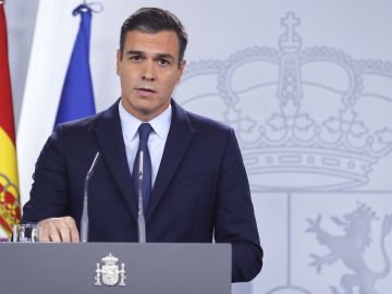 El presidente del Gobierno en funciones, Pedro Sánchez, durante la rueda de prensa El presidente del Gobierno en funciones, Pedro Sánchez, durante la rueda de prensa