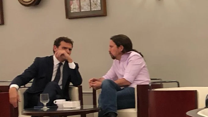 Albert Rivera y Pablo Iglesias en el Congreso