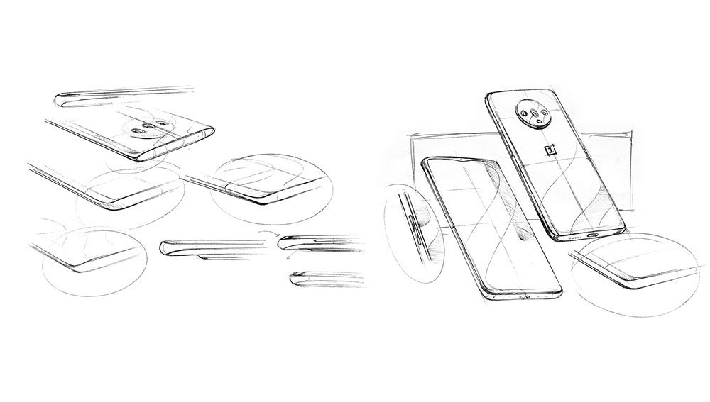 Bocetos con el diseño del OnePlus 7T
