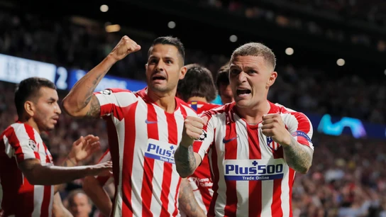 Los jugadores del Atlético de Madrid celebran el gol de Herrera contra la Juventus Los jugadores del Atlético de Madrid celebran el gol de Herrera contra la Juventus