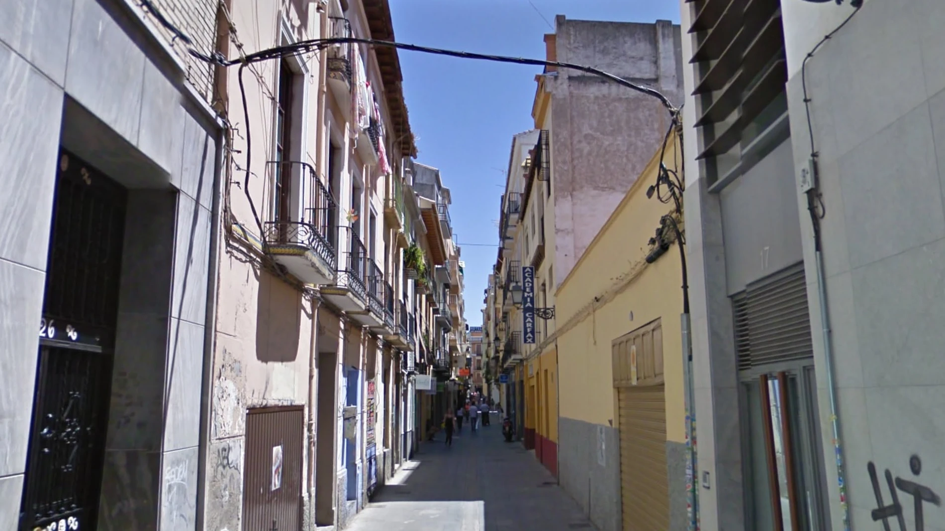 La calle en la que ocurrieron los hechos en el centro de Granada