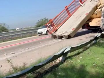 Un camión derriba la pasarela peatonal de acceso al puerto de El Saler Un camión derriba la pasarela peatonal de acceso al puerto de El Saler