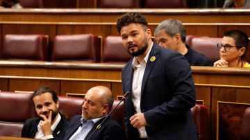 El portavoz de ERC, Gabriel Rufián, en el Congreso