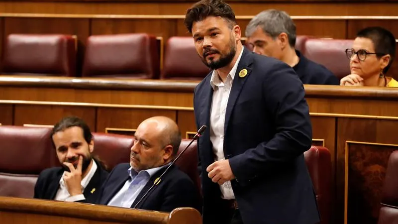 El portavoz de ERC, Gabriel Rufián, en el Congreso