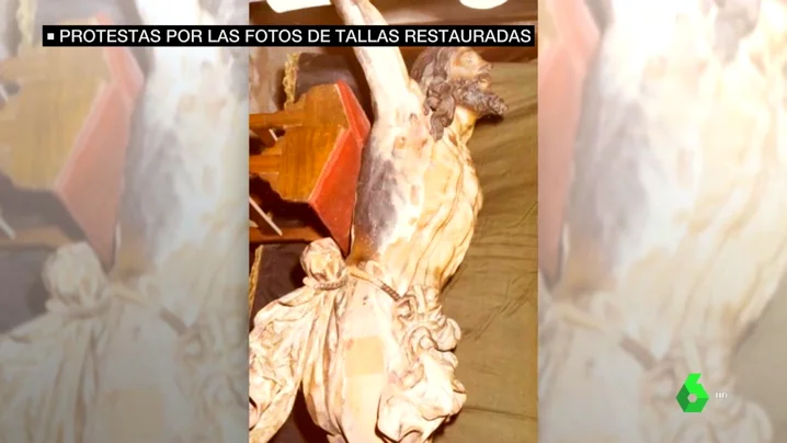 Piden retirar fotos de tallas mientras eran restauradas por "dañar la sensibilidad religiosa"