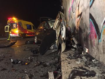 Accidente provocado por un kamikaze en la M-50 Accidente provocado por un kamikaze en la M-50