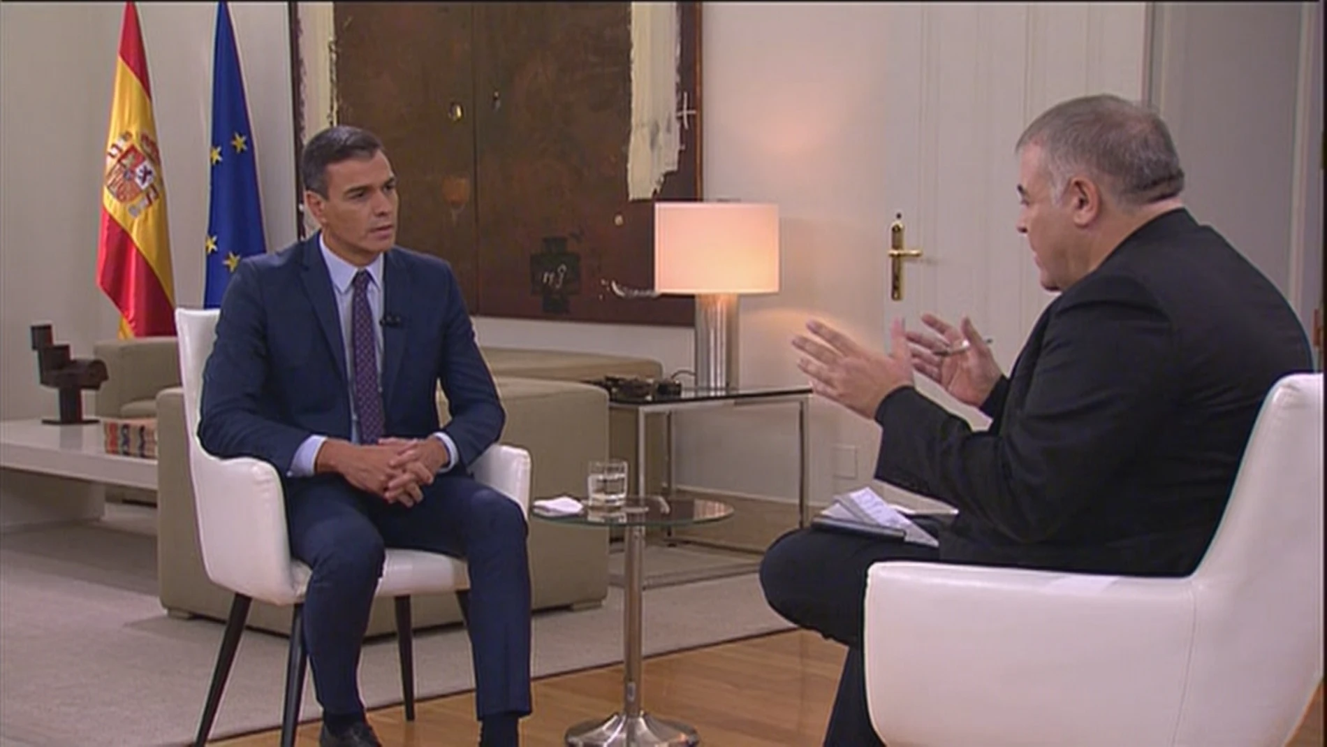 Antonio García Ferreras entrevista a Pedro Sánchez en Moncloa