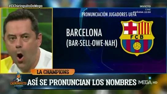"El Barsellowna": la tronchante pronunciación de Tomás Roncero de Barcelona 'a lo UEFA' "El Barsellowna": la tronchante pronunciación de Tomás Roncero de Barcelona 'a lo UEFA'