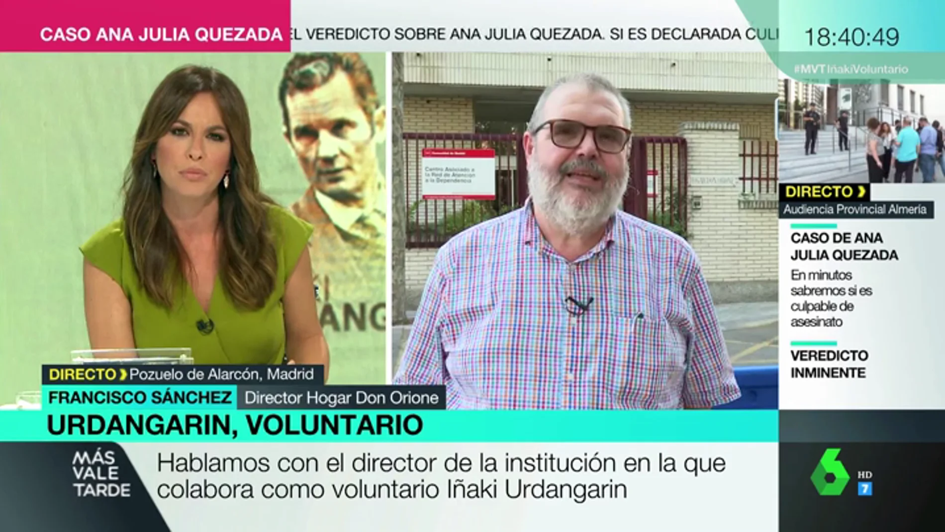 Francisco Sánchez, director del centro de voluntariado de Urdangarín: "Ha comentado que la prisión pesa"