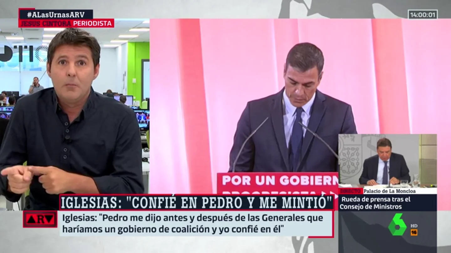 Jesús Cintora, en Al Rojo Vivo Jesús Cintora, en Al Rojo Vivo