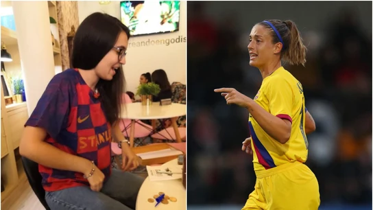 Alexia Putellas y su detalle con una joven aficionada del Barça Alexia Putellas y su detalle con una joven aficionada del Barça
