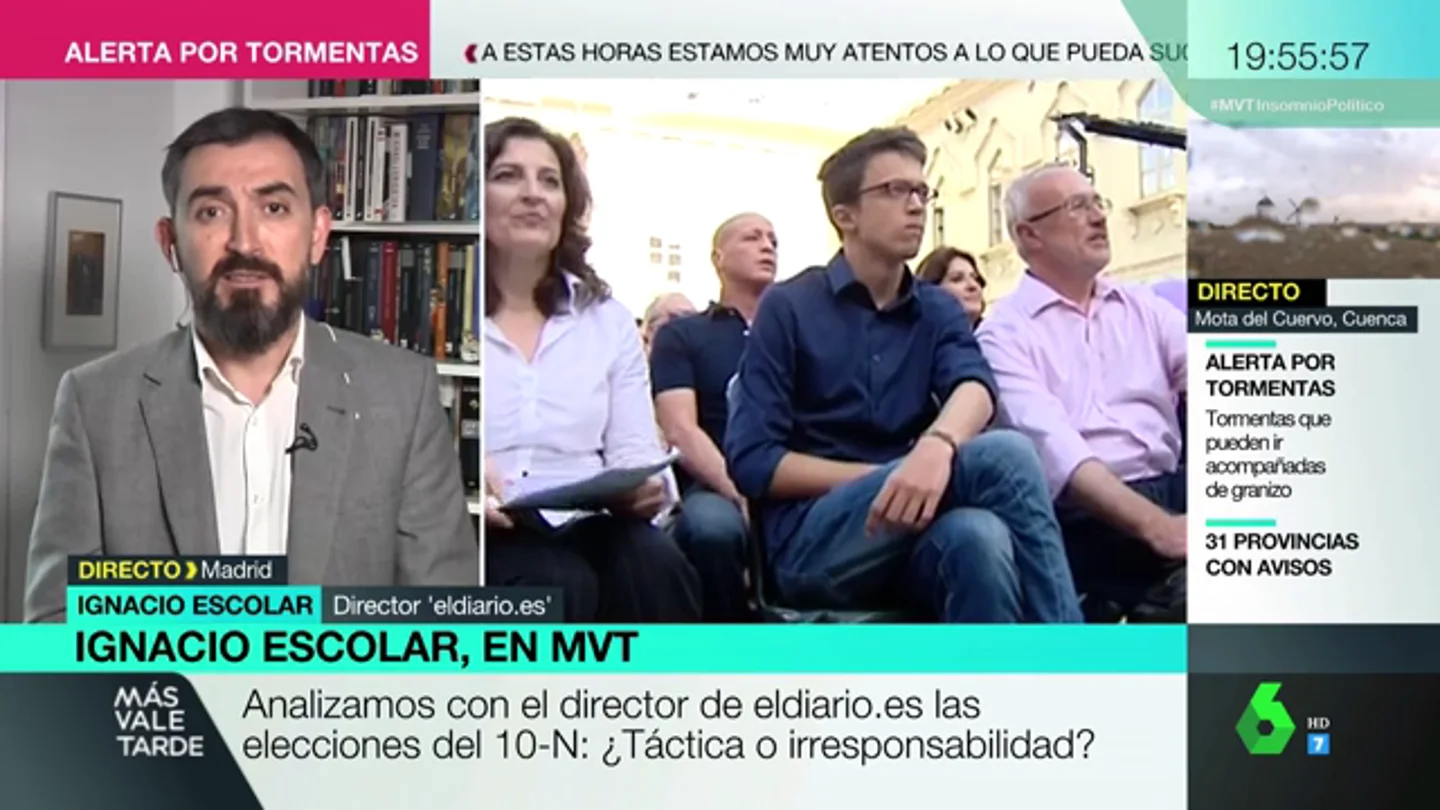 Ignacio Escolar: "Apuesto por que Errejón sí se va a presentar a las elecciones" Ignacio Escolar: "Apuesto por que Errejón sí se va a presentar a las elecciones"