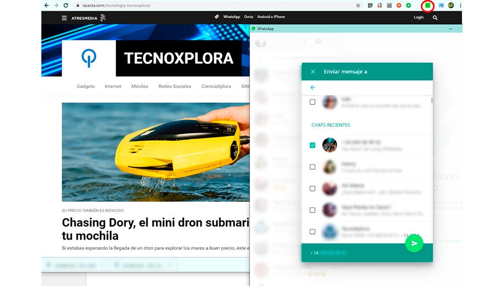 Enviando una URL a WhatsApp