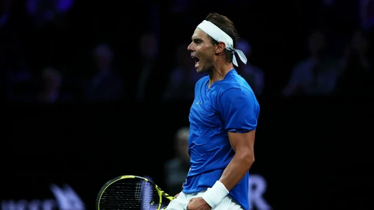 Rafa Nadal celebra una victoria Rafa Nadal celebra una victoria