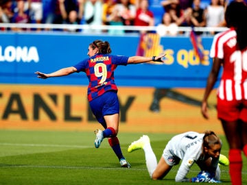 Mariona celebra un gol ante el Atlético Mariona celebra un gol ante el Atlético