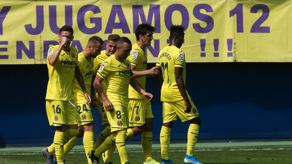 El Villarreal celebra un gol