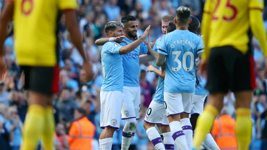 El Manchester City celebra un gol El Manchester City celebra un gol