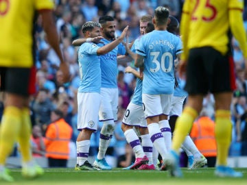 El Manchester City celebra un gol El Manchester City celebra un gol