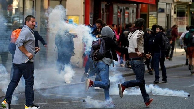 Manifestación de los "chalecos amarillos" en París