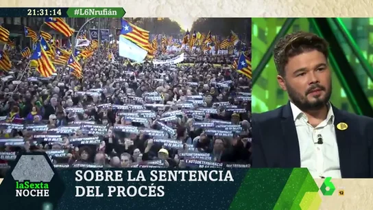 Rufián: "Que te humillen no es que no te den un ministerio, es que te metan en la cárcel por tus ideas" Rufián: "Que te humillen no es que no te den un ministerio, es que te metan en la cárcel por tus ideas"