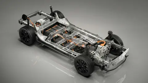 Esquema mecánico del futuro Mazda eléctrico Esquema mecánico del futuro Mazda eléctrico