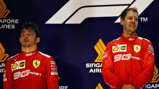 Leclerc y Vettel, en el podio de Singapur Leclerc y Vettel, en el podio de Singapur