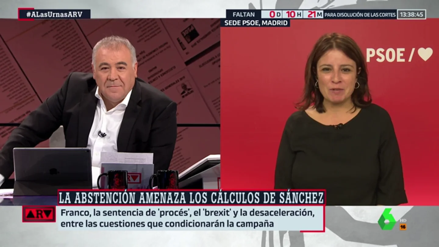 La portavoz del PSOE en el Congreso, Adriana Lastra La portavoz del PSOE en el Congreso, Adriana Lastra
