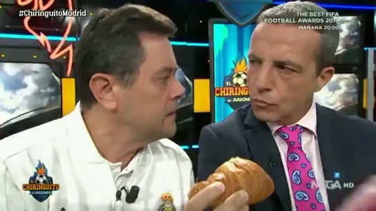 Tomás Roncero se venga de Cristóbal Soria tras la victoria del Madrid ante el Sevilla: "Benzema te quiso preparar un croissant" Tomás Roncero se venga de Cristóbal Soria tras la victoria del Madrid ante el Sevilla: "Benzema te quiso preparar un croissant"