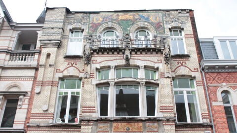 Detalle de una casa de Zurenborg en Amberes