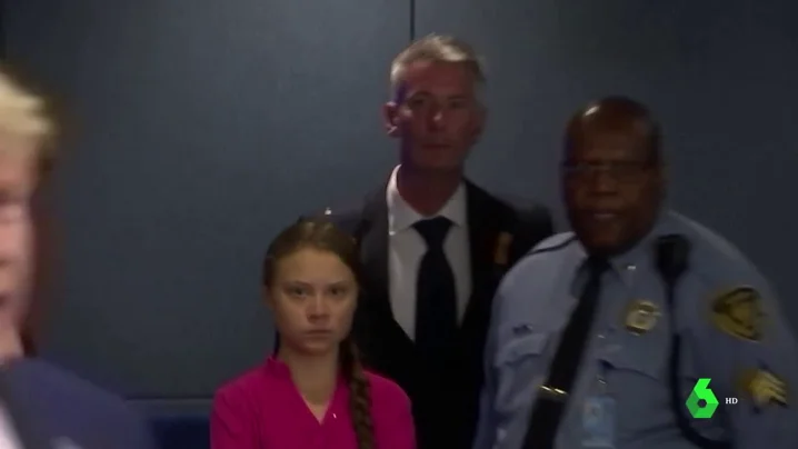 La reacción de Greta Thunberg al ver a Donald Trump en la cumbre del clima de la ONU