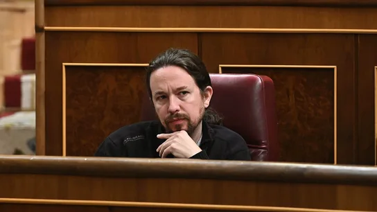 Pablo Iglesias, durante la última sesión de control de la XIII legislatura Pablo Iglesias, durante la última sesión de control de la XIII legislatura