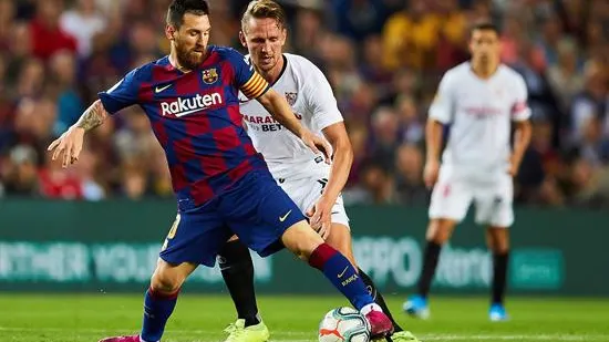 Messi, en una jugada del partido ante el Sevilla Messi, en una jugada del partido ante el Sevilla