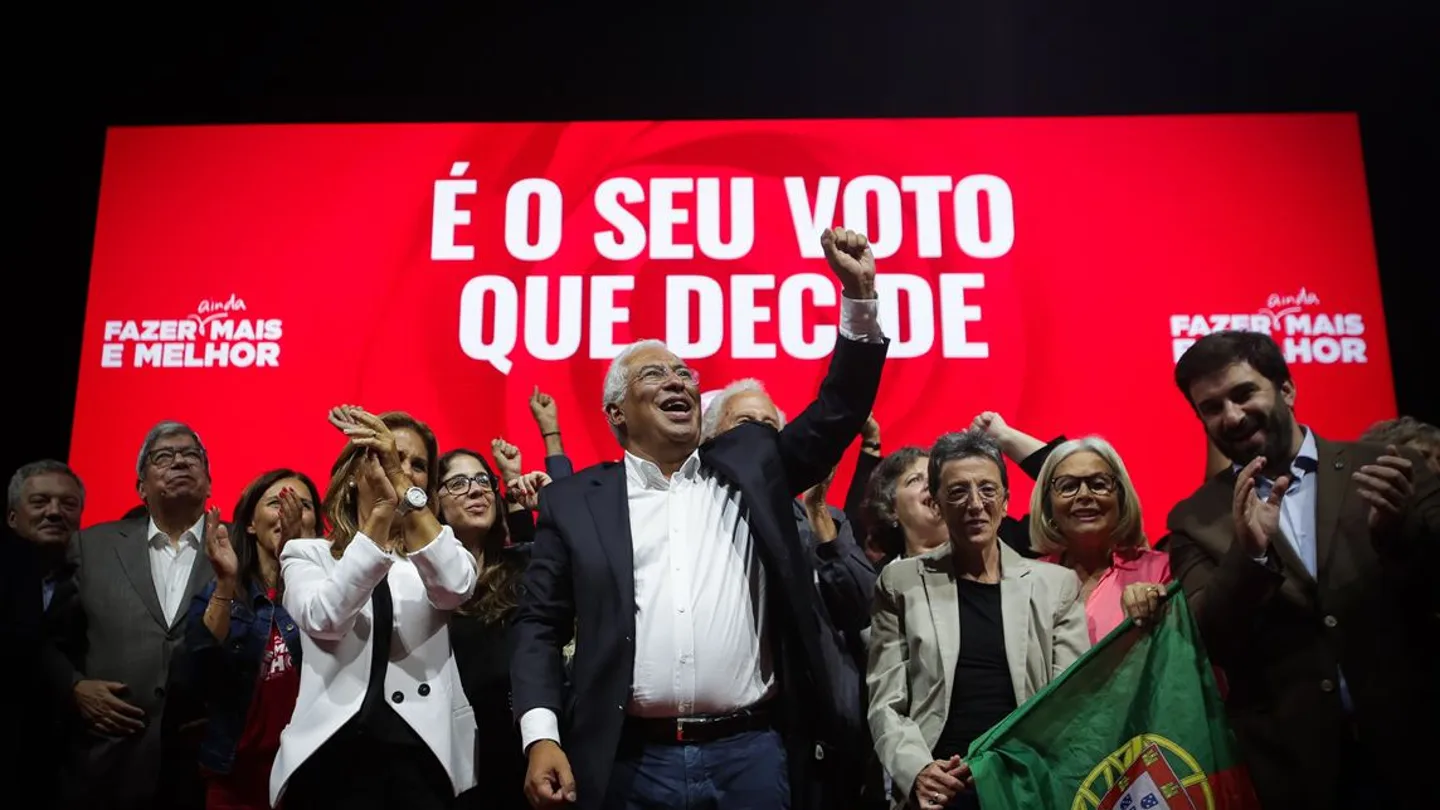 Antonio Costa en un acto de campaña en Portugal Imagen de archivo de Antonio Costa
