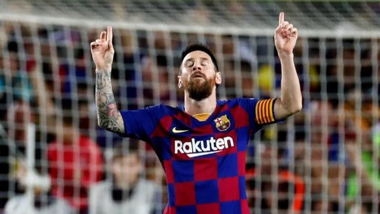 Messi celebra un gol Messi celebra un gol