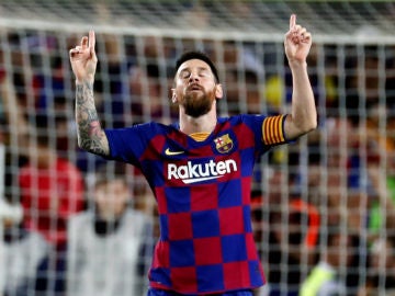Messi celebra un gol Messi celebra un gol