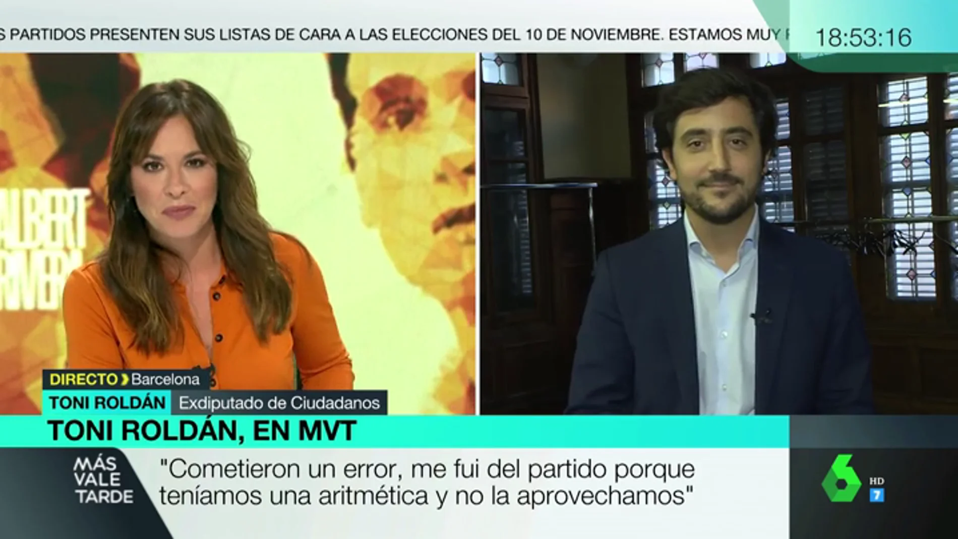 Toni Roldán, tras el desbloqueo de Rivera al PSOE: "No voy a volver. Les deseo mucha suerte al igual que a los demás partidos"